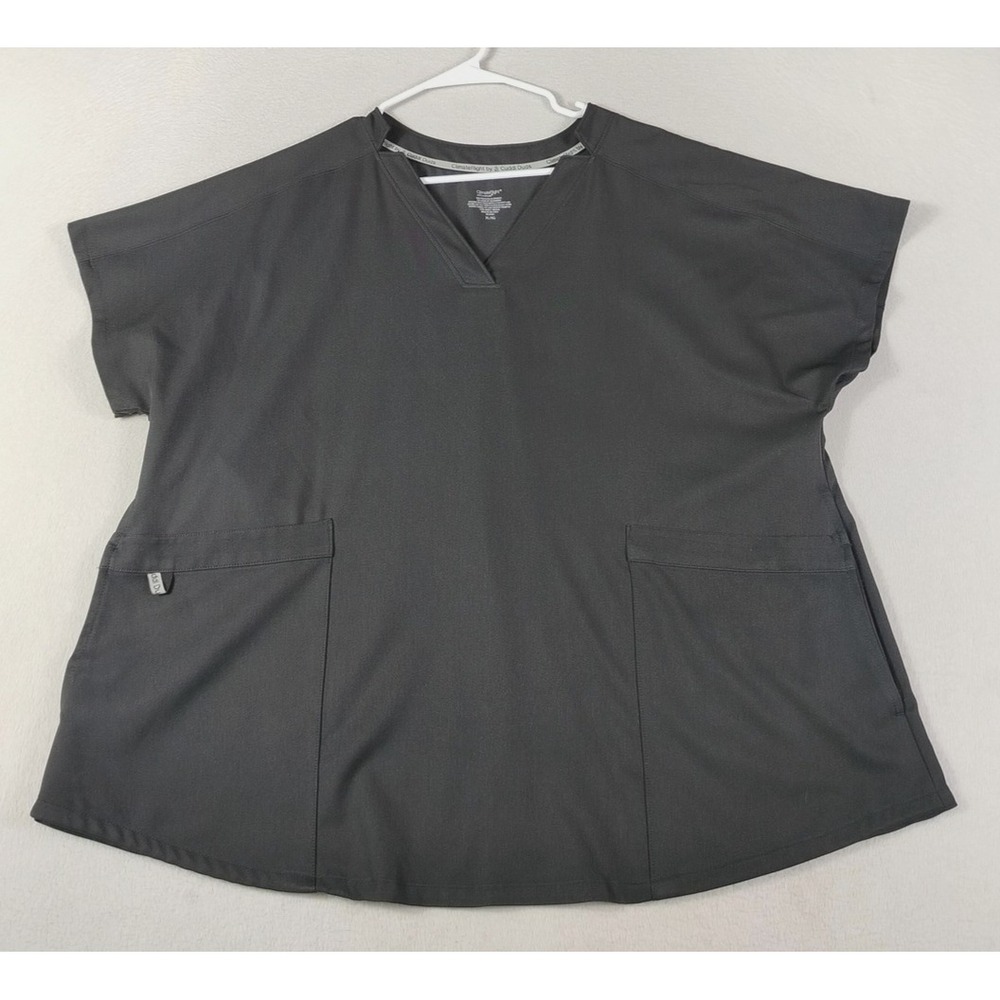 ClimateRight By Cuddl Duds Blouse Womens XL Gray V Neck Dolman Tunic Pockets